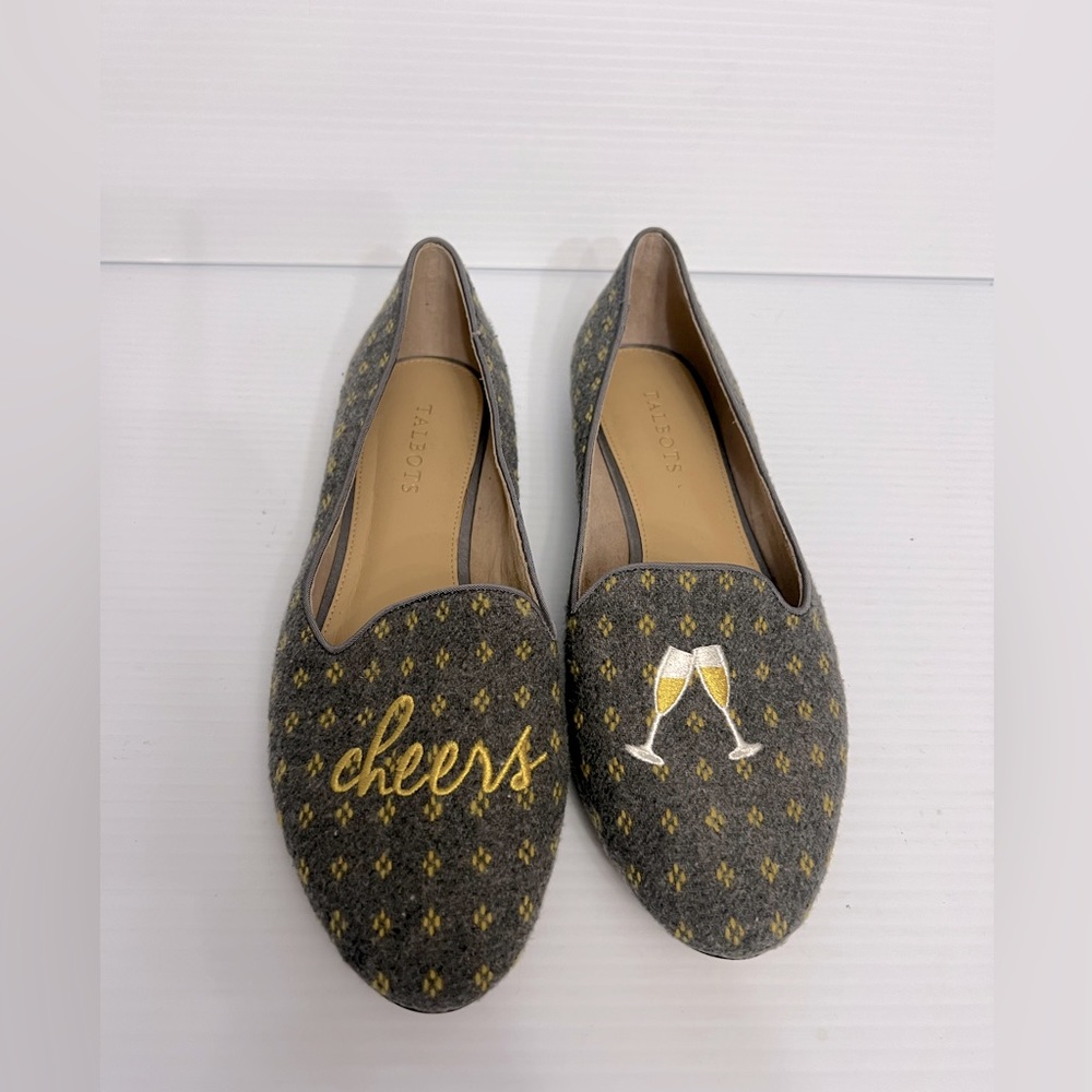 TALBOTS gray wool novelty flats (Cheers) size 91/2M